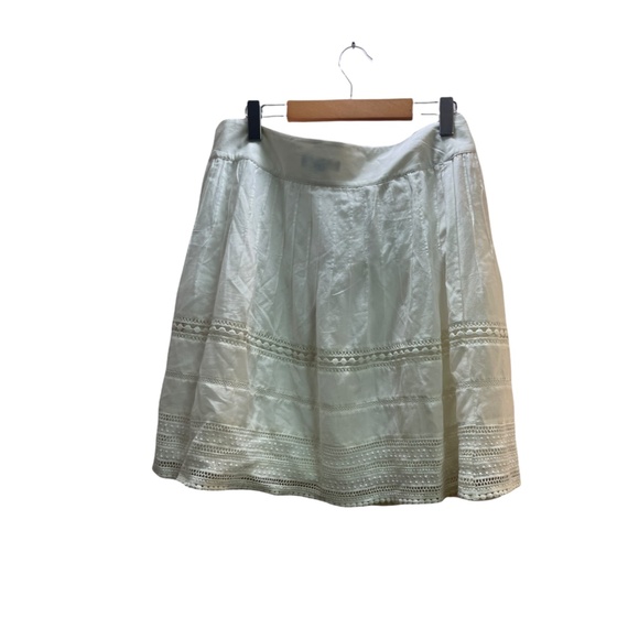 Anna Taylor Flare white mid length skirt NWT sz 8 - Picture 5 of 5